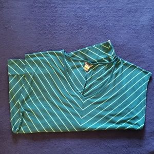 Eddie Bauer Turquoise striped capsleeve shirt.